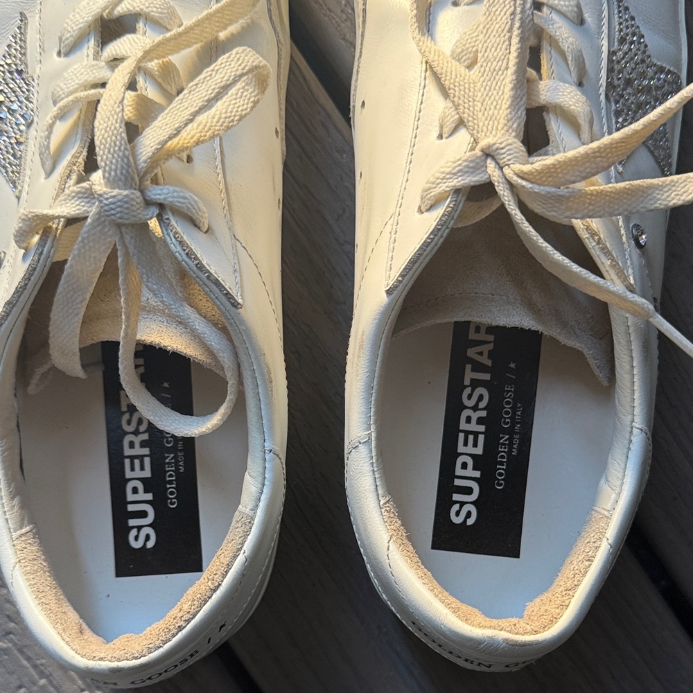 Golden Goose Women’s Super-Star with Swarovski crystals White Sneakers Size 42 - Picture 7 of 16